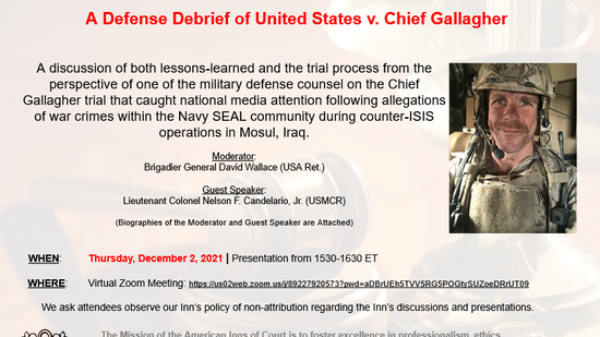 Dec. 2021 - A Defense Debrief of United States v. Chief Gallagher
